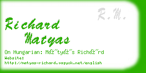 richard matyas business card